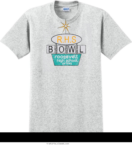 bowling t-shirt design with 3 ink colors - #SP1503