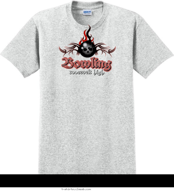 bowling t-shirt design with 2 ink colors - #SP1504