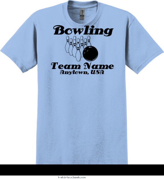 bowling t-shirt design with 1 ink color - #SP1507