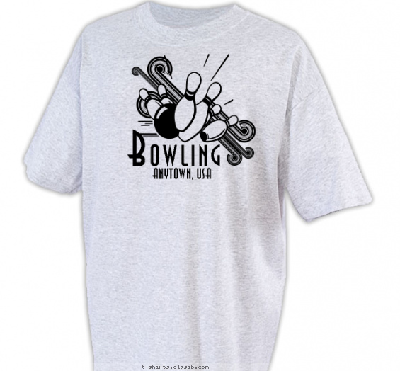 bowling t-shirt design with 1 ink color - #SP1508