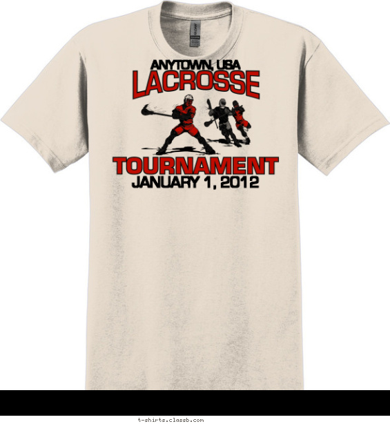 lacrosse t-shirt design with 2 ink colors - #SP1540