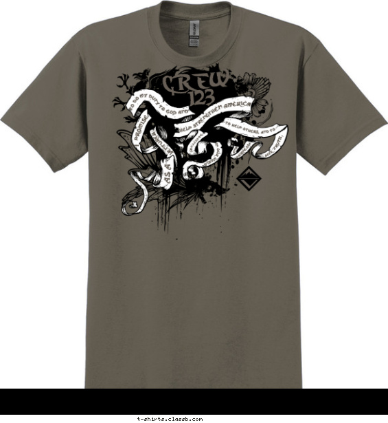 venturing-crew t-shirt design with 2 ink colors - #SP1611