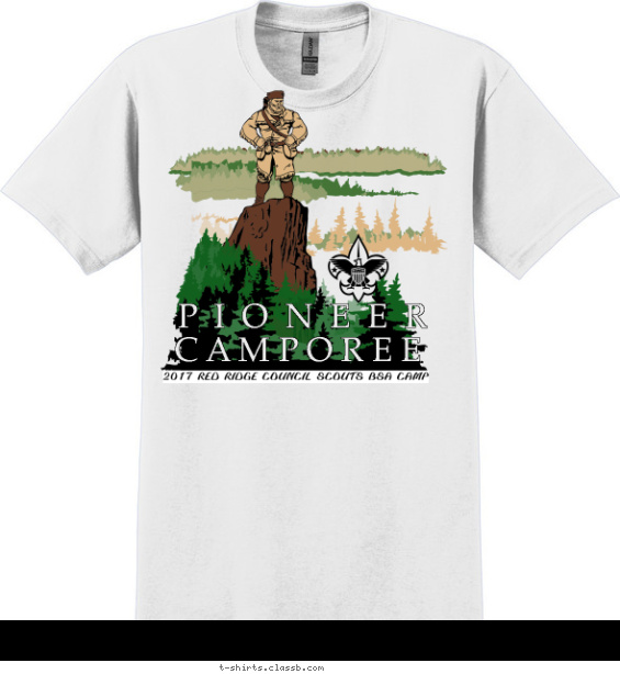 boy-scout-western-themed-camp t-shirt design with 4 ink colors - #SP1634