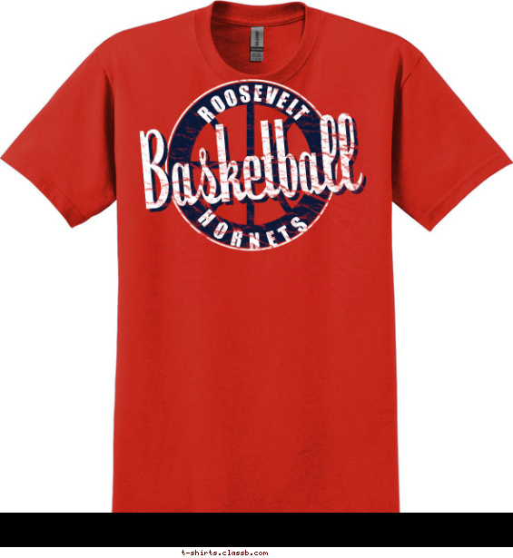 basketball t-shirt design with 2 ink colors - #SP165