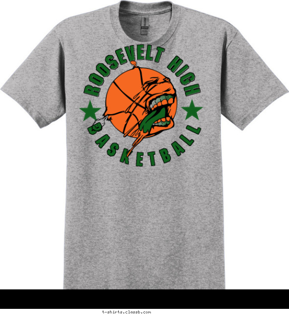 basketball t-shirt design with 3 ink colors - #SP171