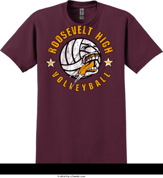volleyball t-shirt design with 3 ink colors - #SP172