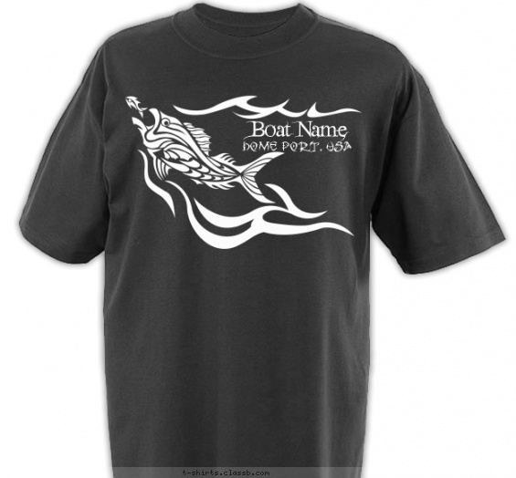 fishing-boating t-shirt design with 1 ink color - #SP1777
