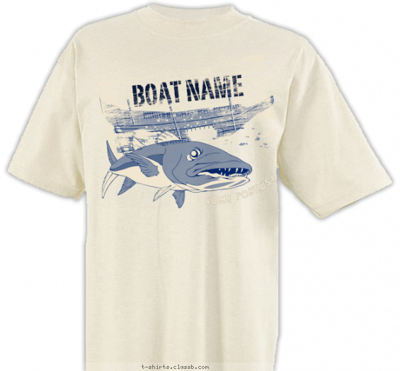 fishing-boating t-shirt design with 1 ink color - #SP1778