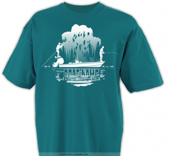 fishing-boating t-shirt design with 1 ink color - #SP1783