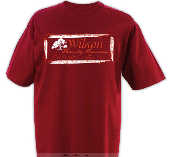 family-reunion t-shirt design with 2 ink colors - #SP1831