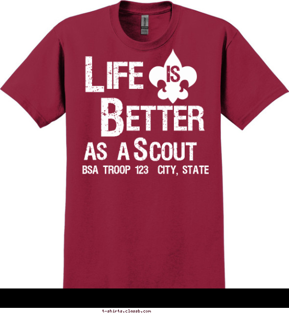 troop t-shirt design with 1 ink color - #SP1884