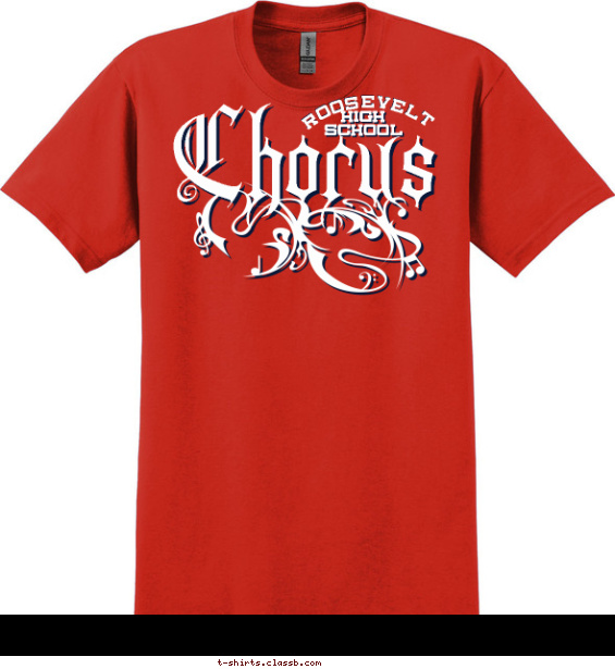 school-chorus t-shirt design with 2 ink colors - #SP2013