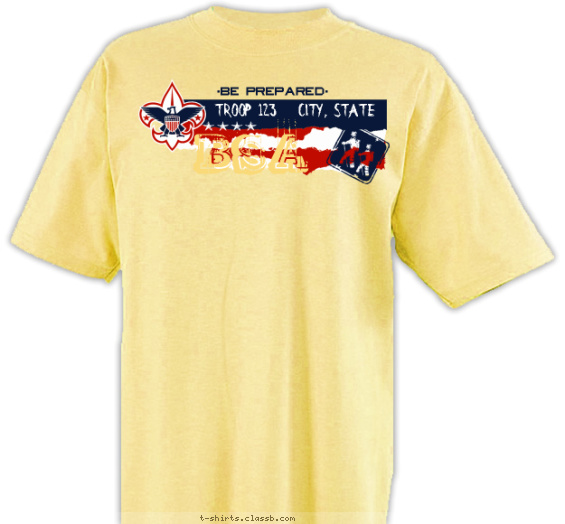 troop t-shirt design with 3 ink colors - #SP2092