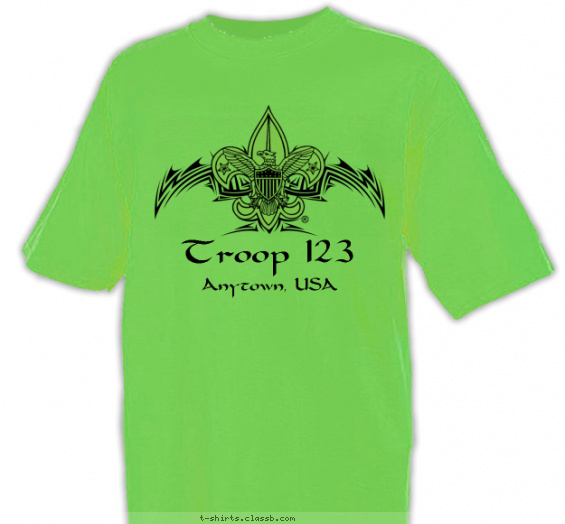 troop t-shirt design with 1 ink color - #SP2103