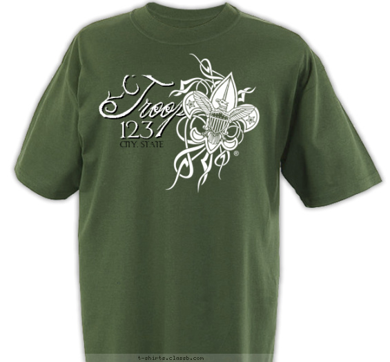 troop t-shirt design with 2 ink colors - #SP2115