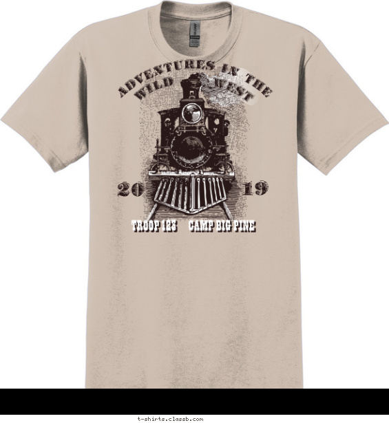 boy-scout-western-themed-camp t-shirt design with 2 ink colors - #SP2136