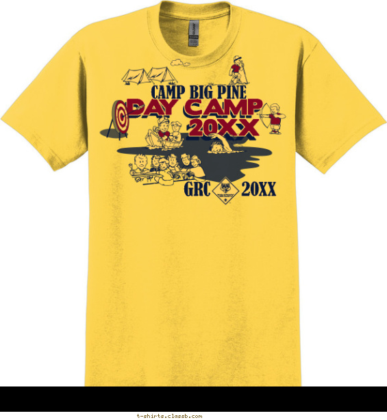 cub-scout-outdoor-adventure-themed-camp t-shirt design with 2 ink colors - #SP2146