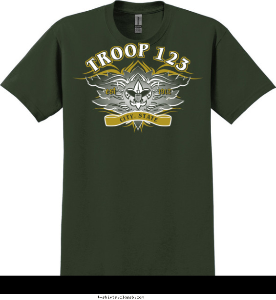 troop t-shirt design with 2 ink colors - #SP2152