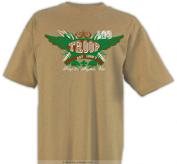 troop t-shirt design with 3 ink colors - #SP2156