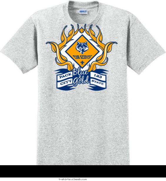 cub-scout-blue-and-gold-banquet t-shirt design with 3 ink colors - #SP2159