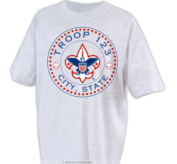 troop t-shirt design with 3 ink colors - #SP2164