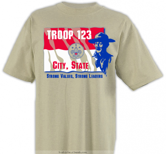 troop t-shirt design with 3 ink colors - #SP2169