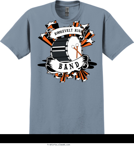 school-band t-shirt design with 3 ink colors - #SP2172