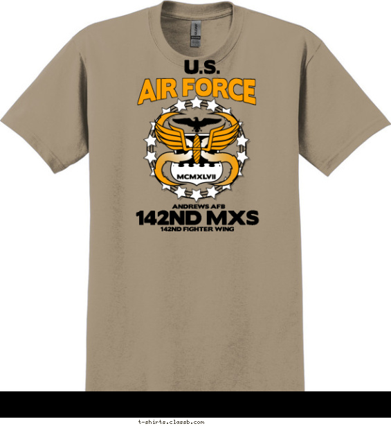 air-force t-shirt design with 3 ink colors - #SP2206