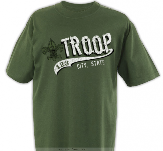 troop t-shirt design with 2 ink colors - #SP2230