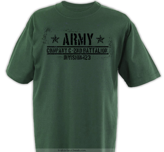 army t-shirt design with 1 ink color - #SP2237