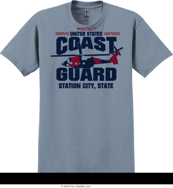coast-guard t-shirt design with 2 ink colors - #SP2245