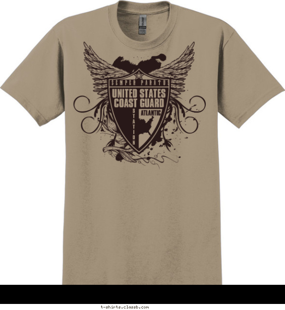 coast-guard t-shirt design with 1 ink color - #SP2246