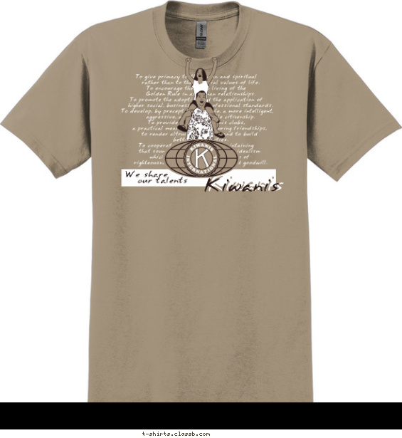 kiwanis t-shirt design with 2 ink colors - #SP2252