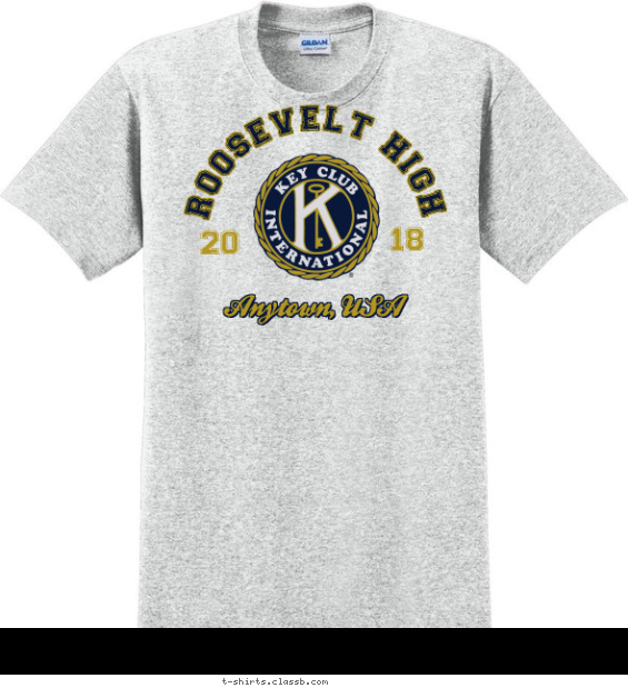 key-club t-shirt design with 2 ink colors - #SP2267