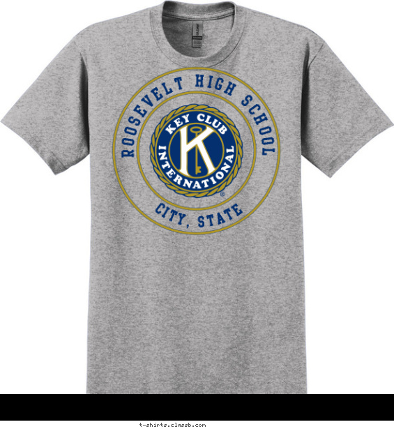 key-club t-shirt design with 2 ink colors - #SP2278