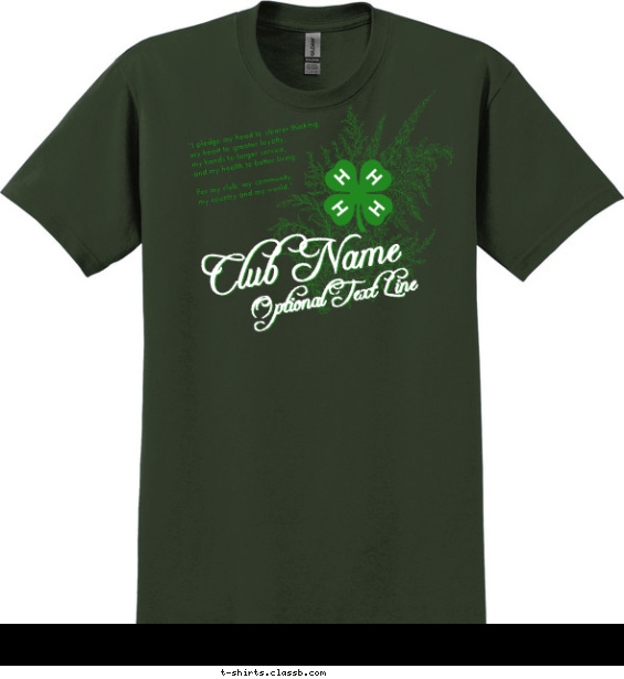 4-h-club t-shirt design with 2 ink colors - #SP2323
