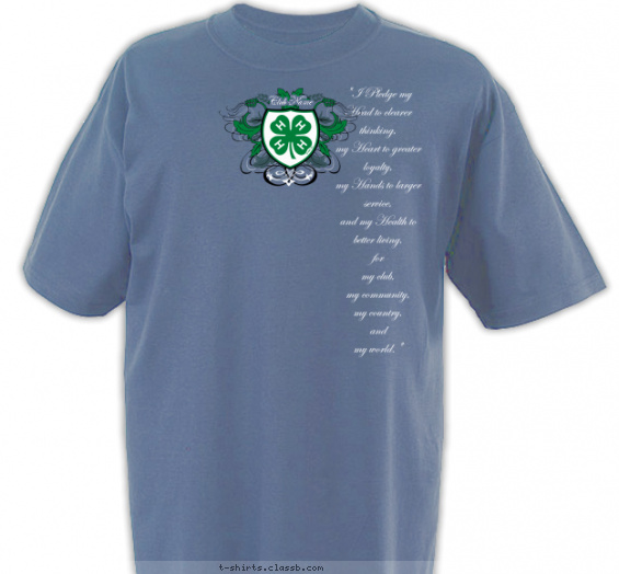 4-h-club t-shirt design with 3 ink colors - #SP2327
