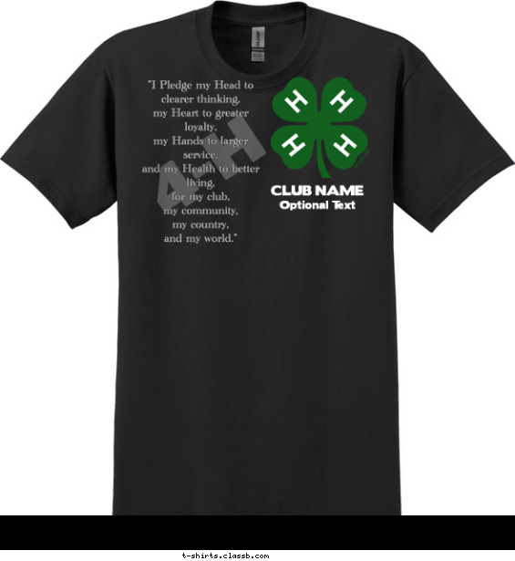 4-h-club t-shirt design with 2 ink colors - #SP2328