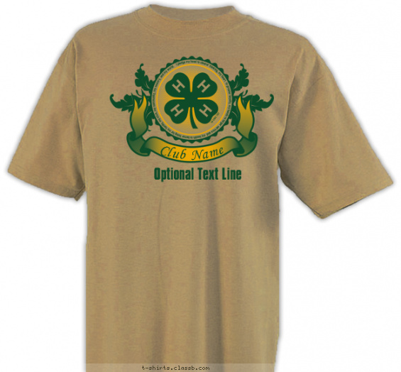 4-h-club t-shirt design with 2 ink colors - #SP2336