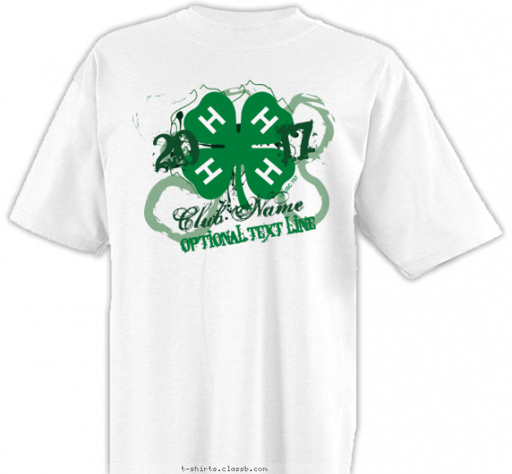4-h-club t-shirt design with 2 ink colors - #SP2346