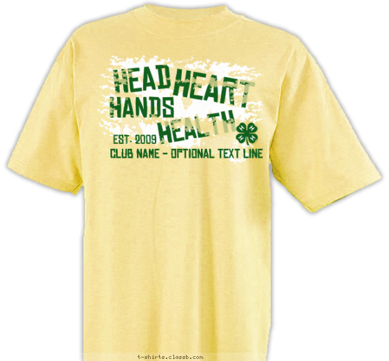 4-h-club t-shirt design with 2 ink colors - #SP2352