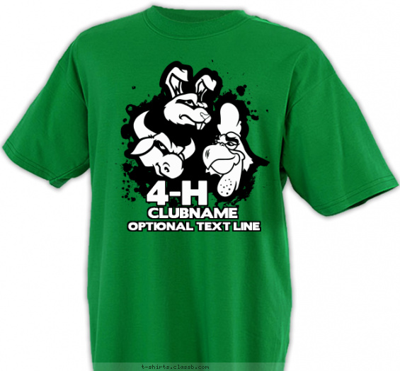 4-h-club t-shirt design with 2 ink colors - #SP2355