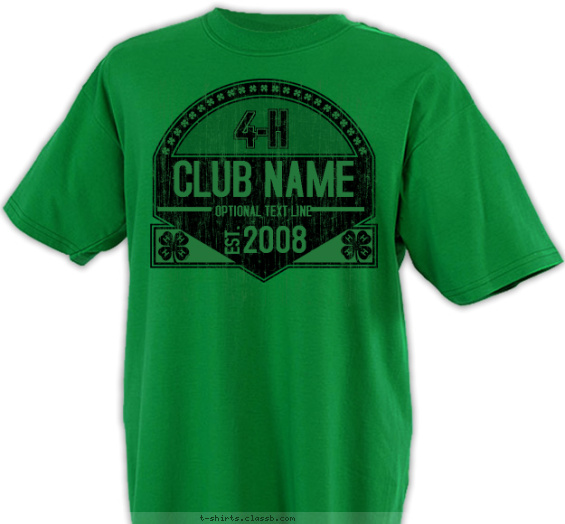 4-h-club t-shirt design with 1 ink color - #SP2356