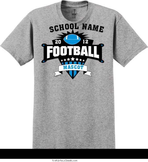 football t-shirt design with 3 ink colors - #SP2359