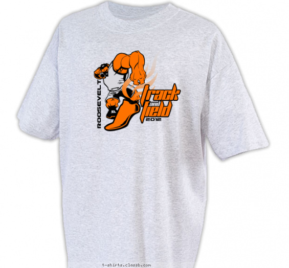 track-field t-shirt design with 2 ink colors - #SP2364