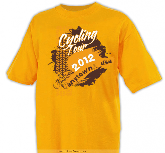 cycling t-shirt design with 2 ink colors - #SP2398