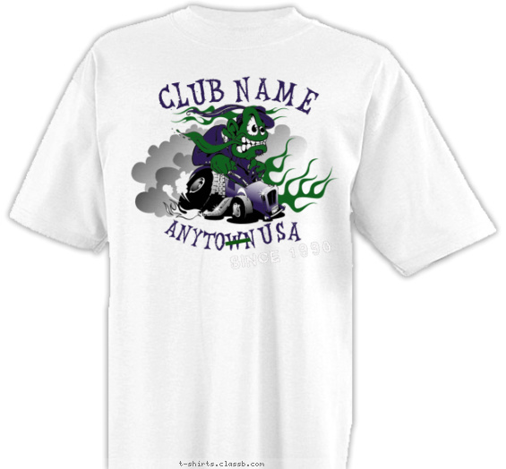 car-club t-shirt design with 3 ink colors - #SP2431