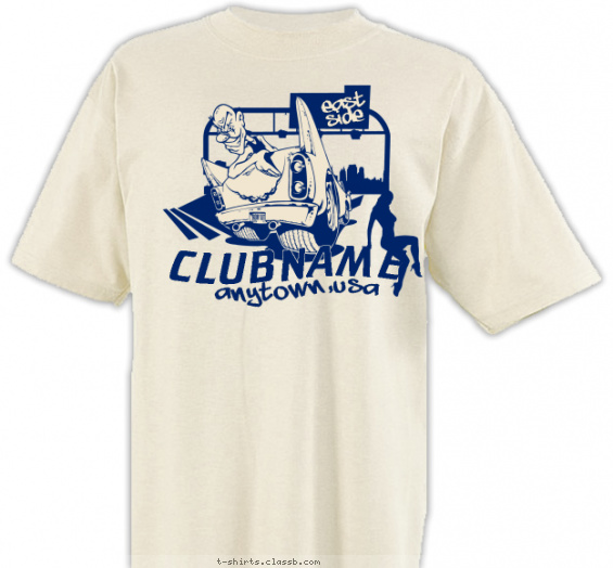 car-club t-shirt design with 1 ink color - #SP2433