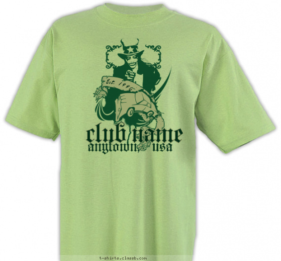 car-club t-shirt design with 1 ink color - #SP2436