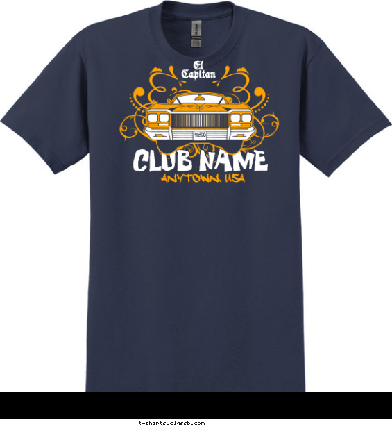 car-club t-shirt design with 2 ink colors - #SP2438